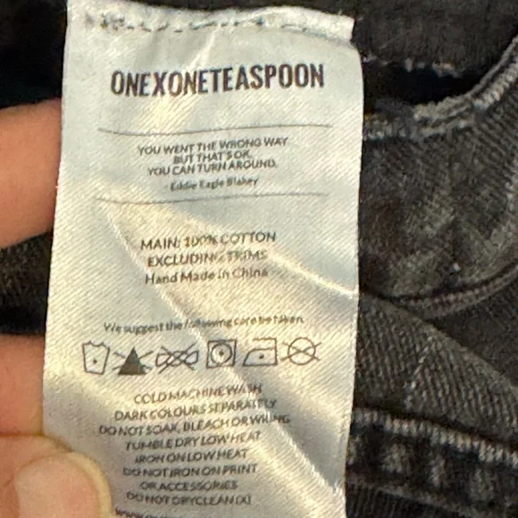 B-211 One X One Teaspoon Black Distressed High Waist Skinny Jeans Size 28 - Picture 14 of 15